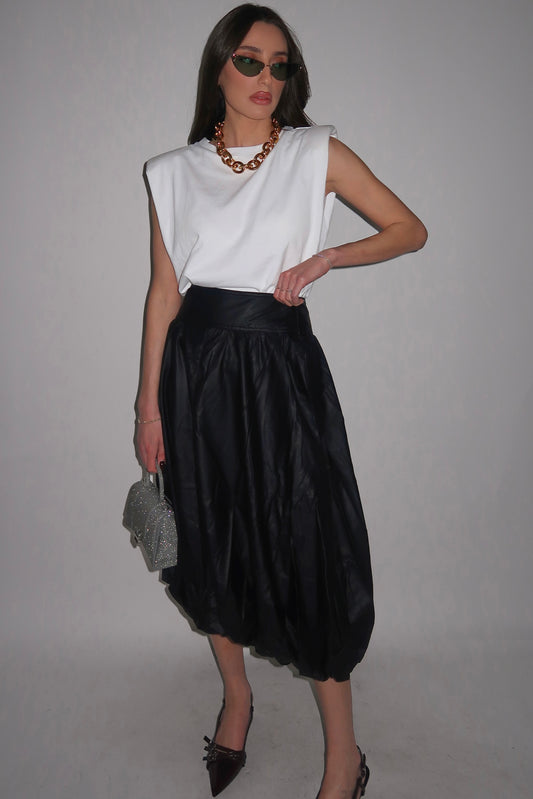 חצאית דמוי עור - שחור EXCLUSIVE