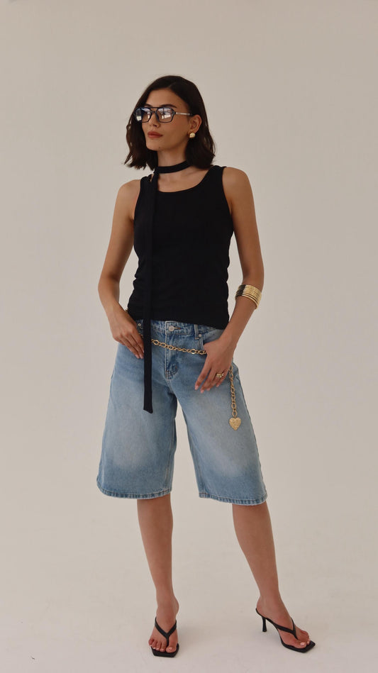 גופיית לונה - שחור