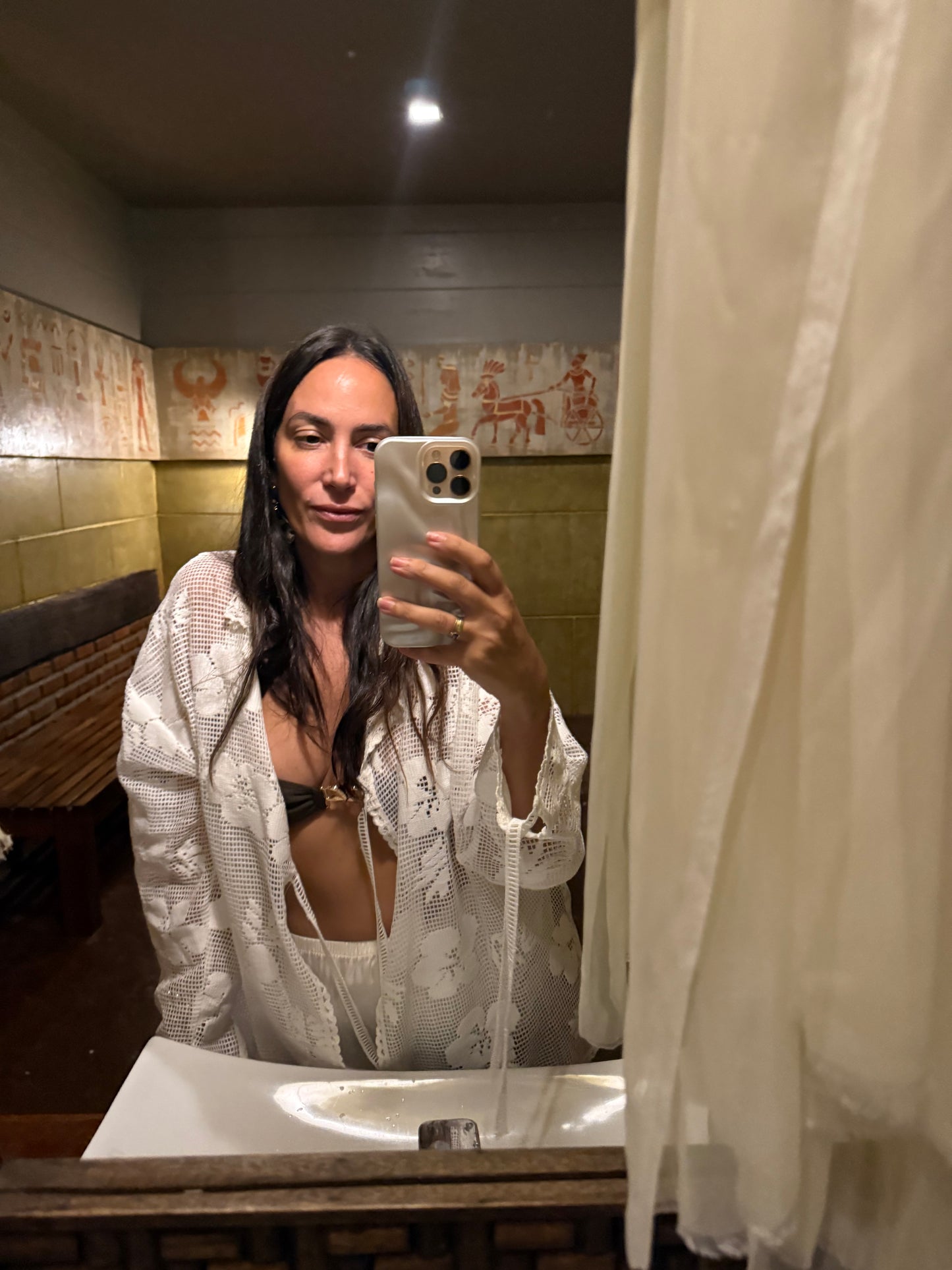 חולצת תחרה סמוי - לבן