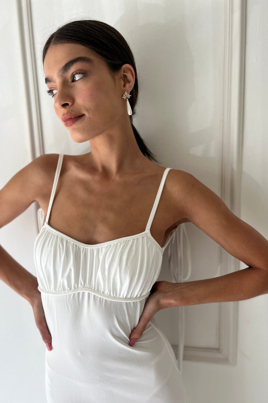 שמלת סמנתה - לבן