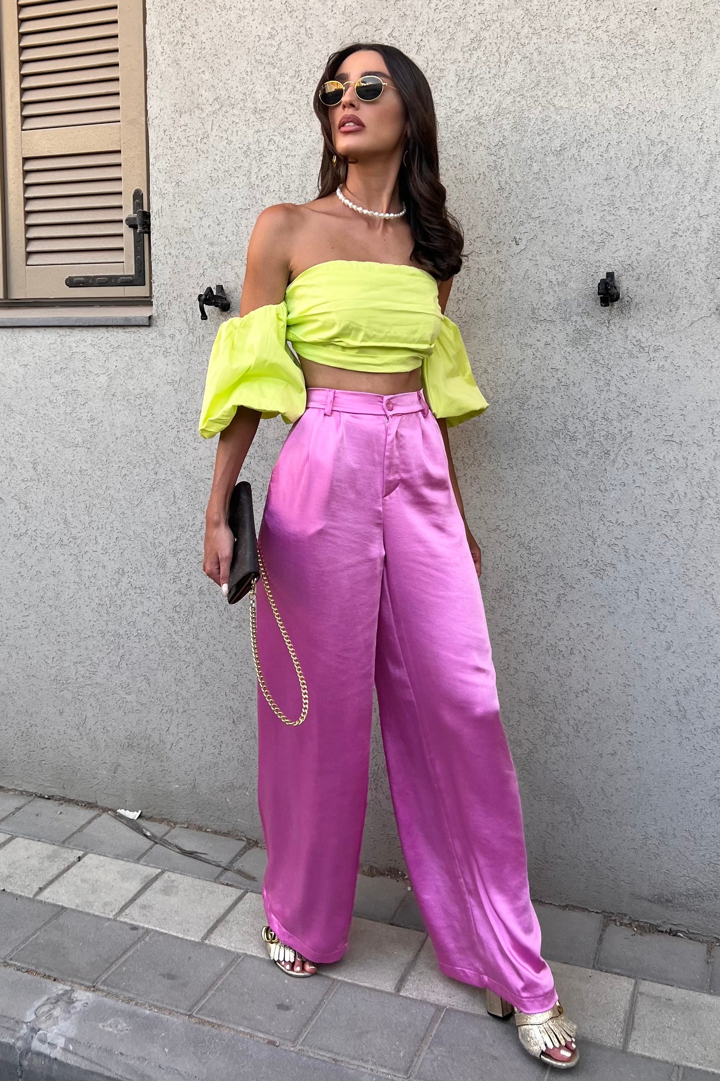 מכנסי ברי - פוקסיה