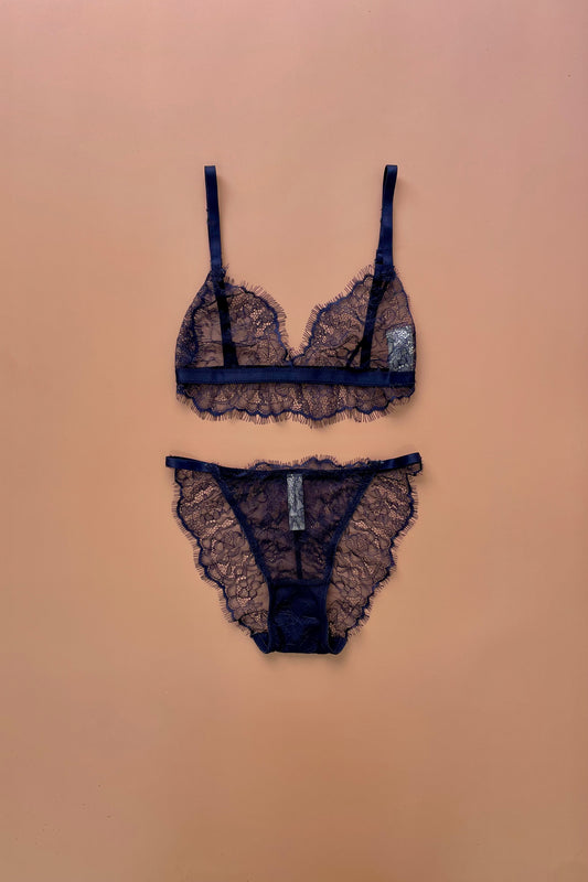 סט חזיה ותחתון מנדי כחול