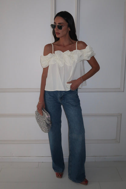 חולצת ראפל -ורוד