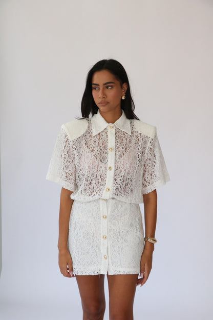 שמלת מלאני -לבן