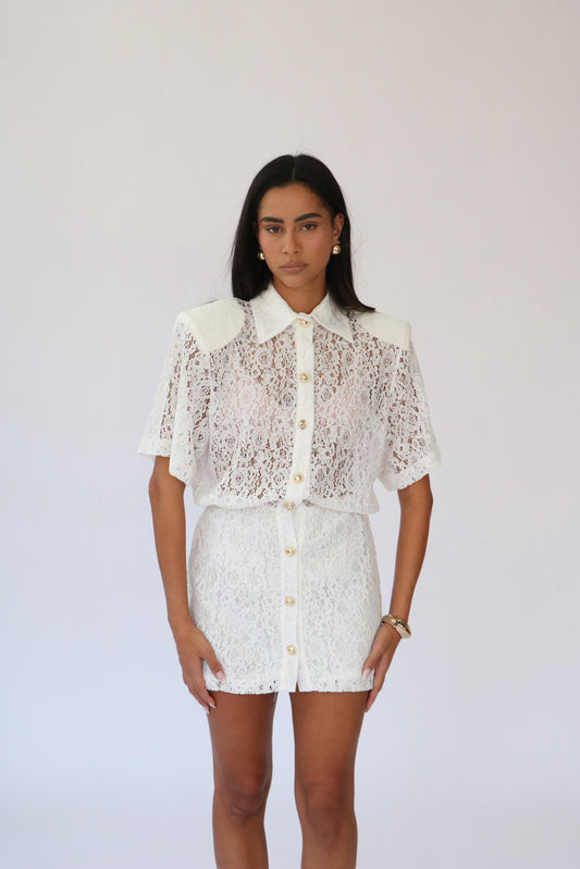 שמלת מלאני -לבן