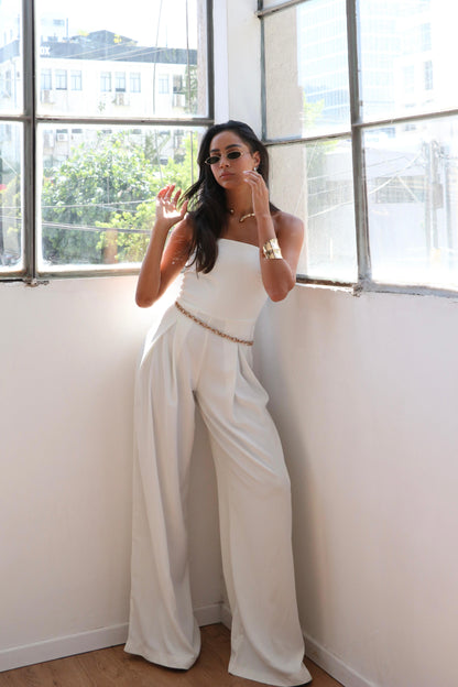 אוברול קארן -לבן