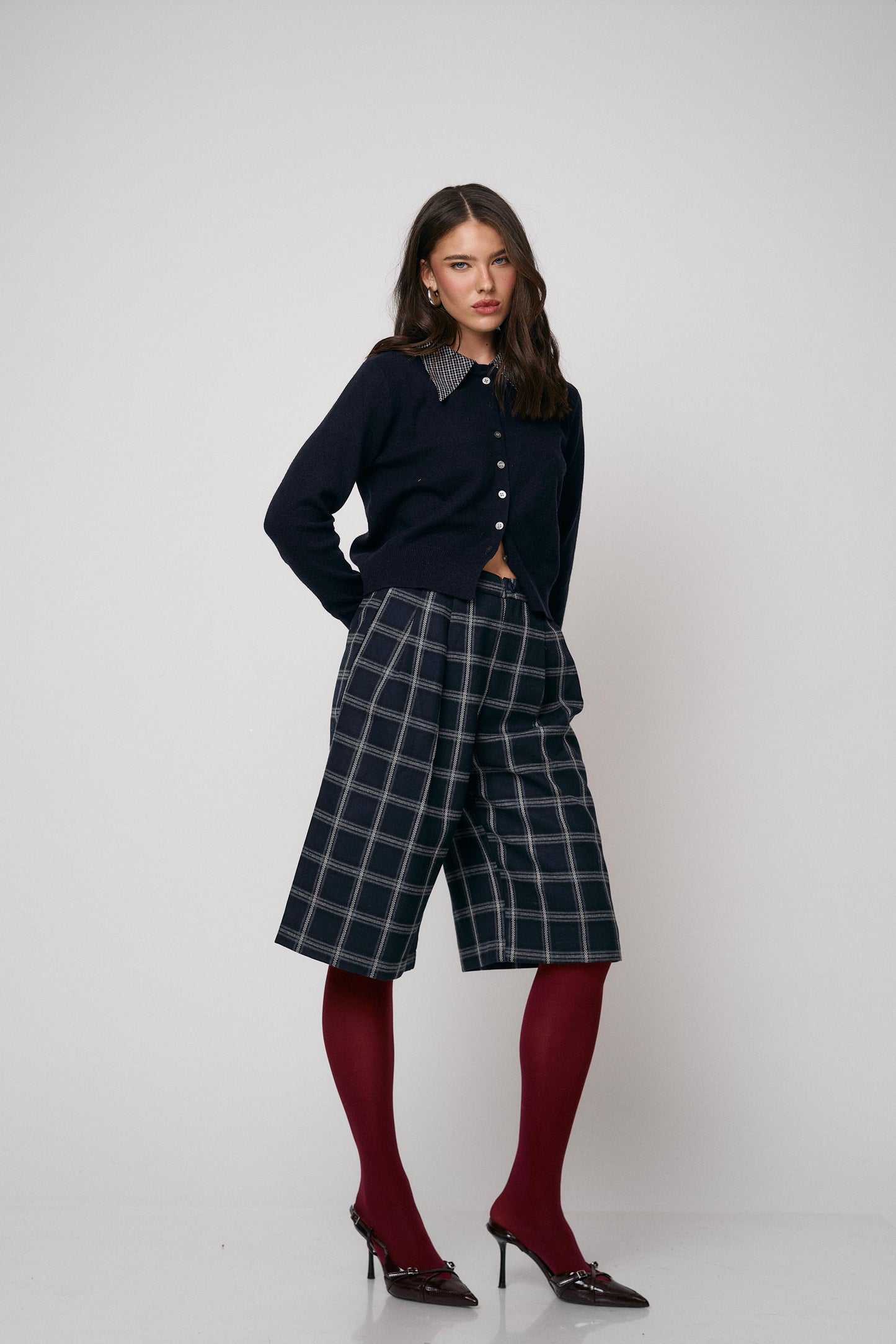 מכנסי ברמודה לונה - בורדו