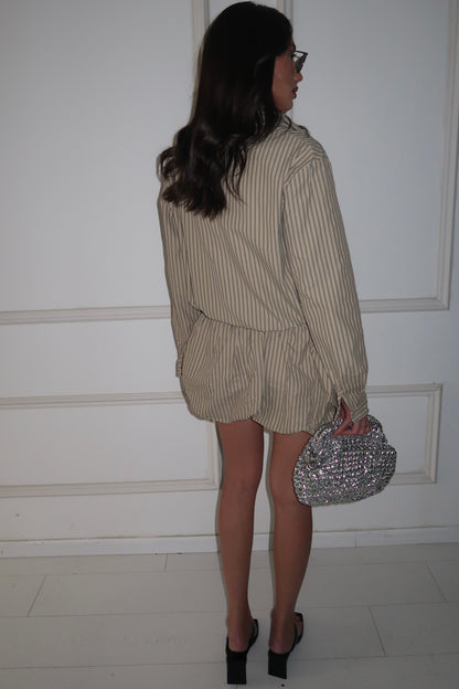 חולצת טוניקת מכותרת מורי כחול