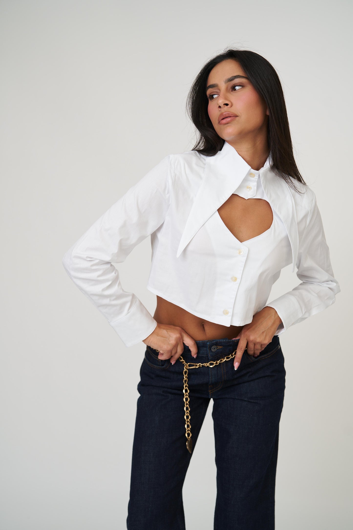 חולצת לימסל לב - לבן