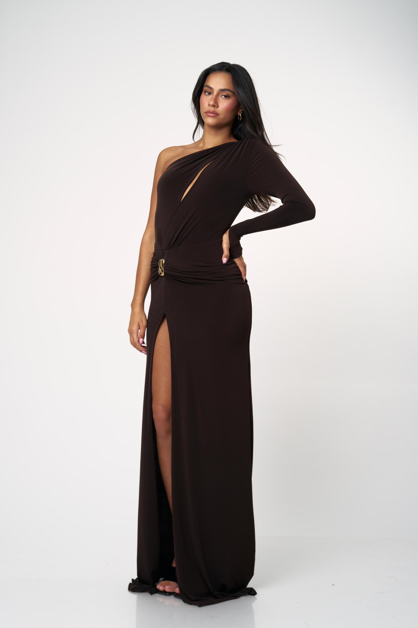 שמלת מלאני - חום