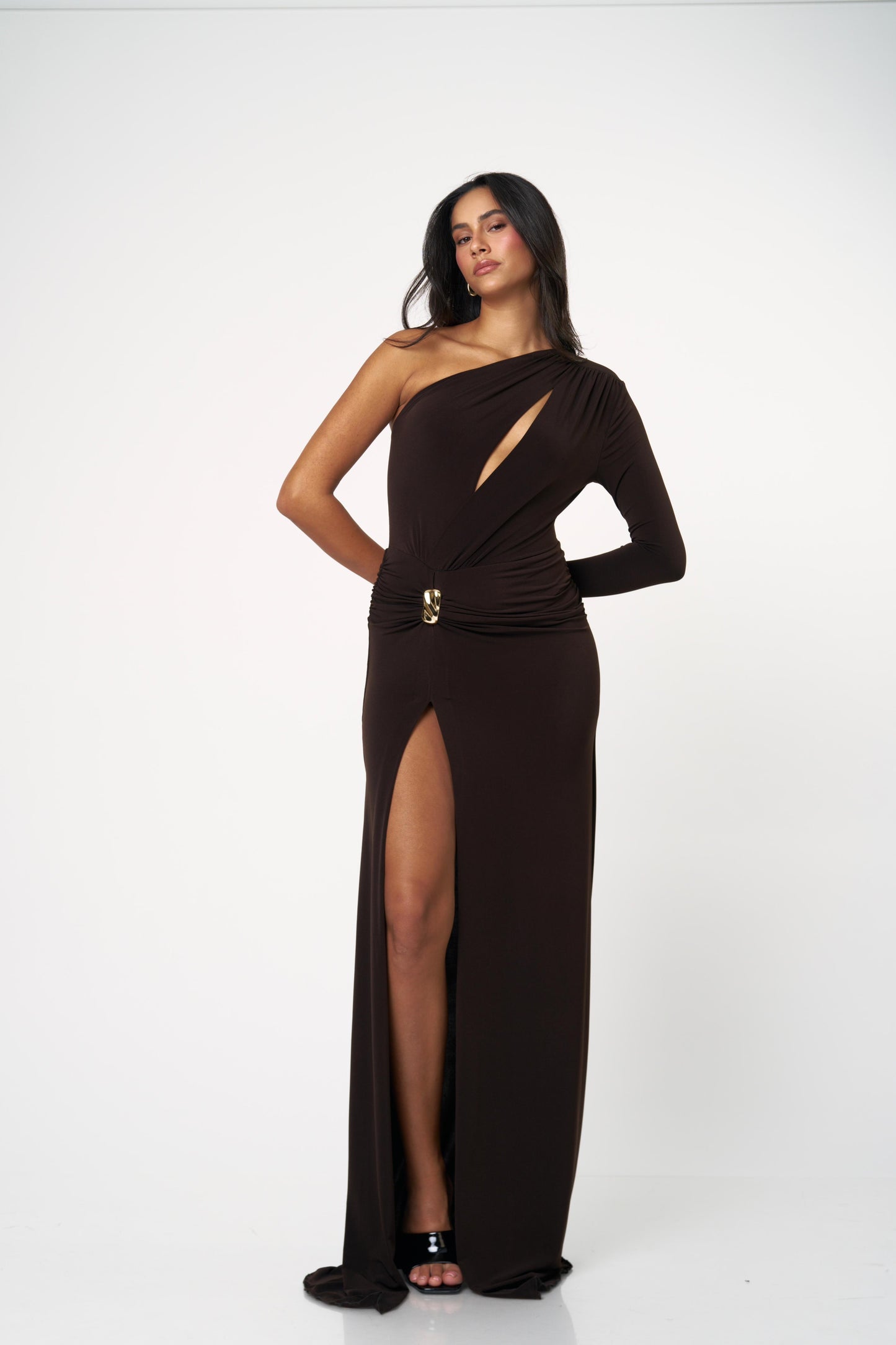 שמלת מלאני - חום