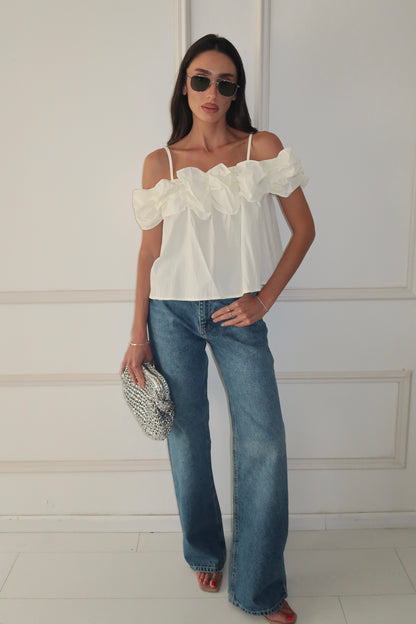 חולצת ראפל -ורוד