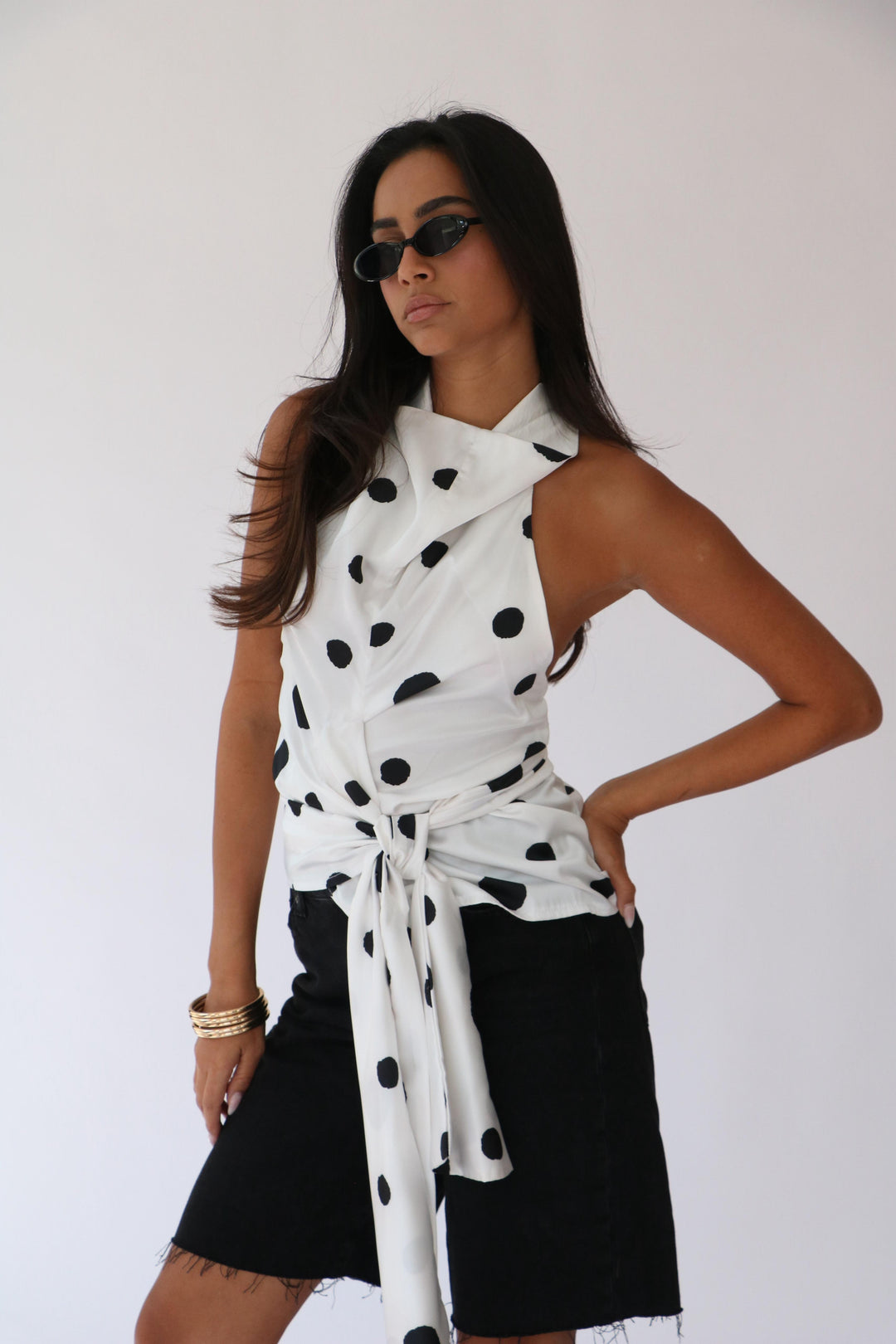 חולצת אדל מנוקד - ורוד