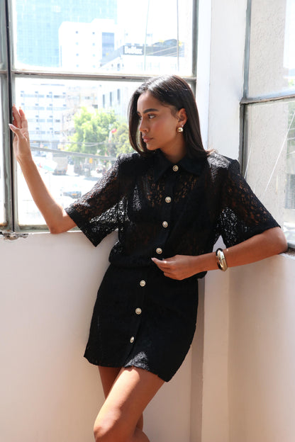 שמלת מלאני -לבן