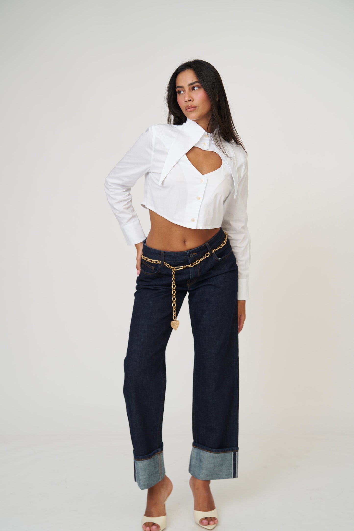 חולצת לימסל לב - לבן