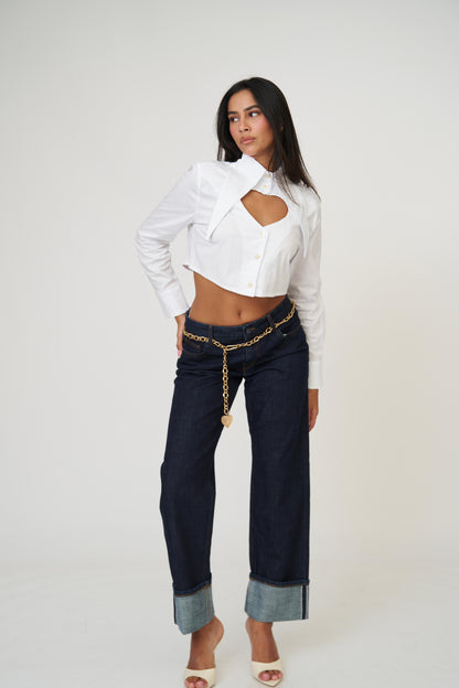 חולצת לימסל לב - לבן