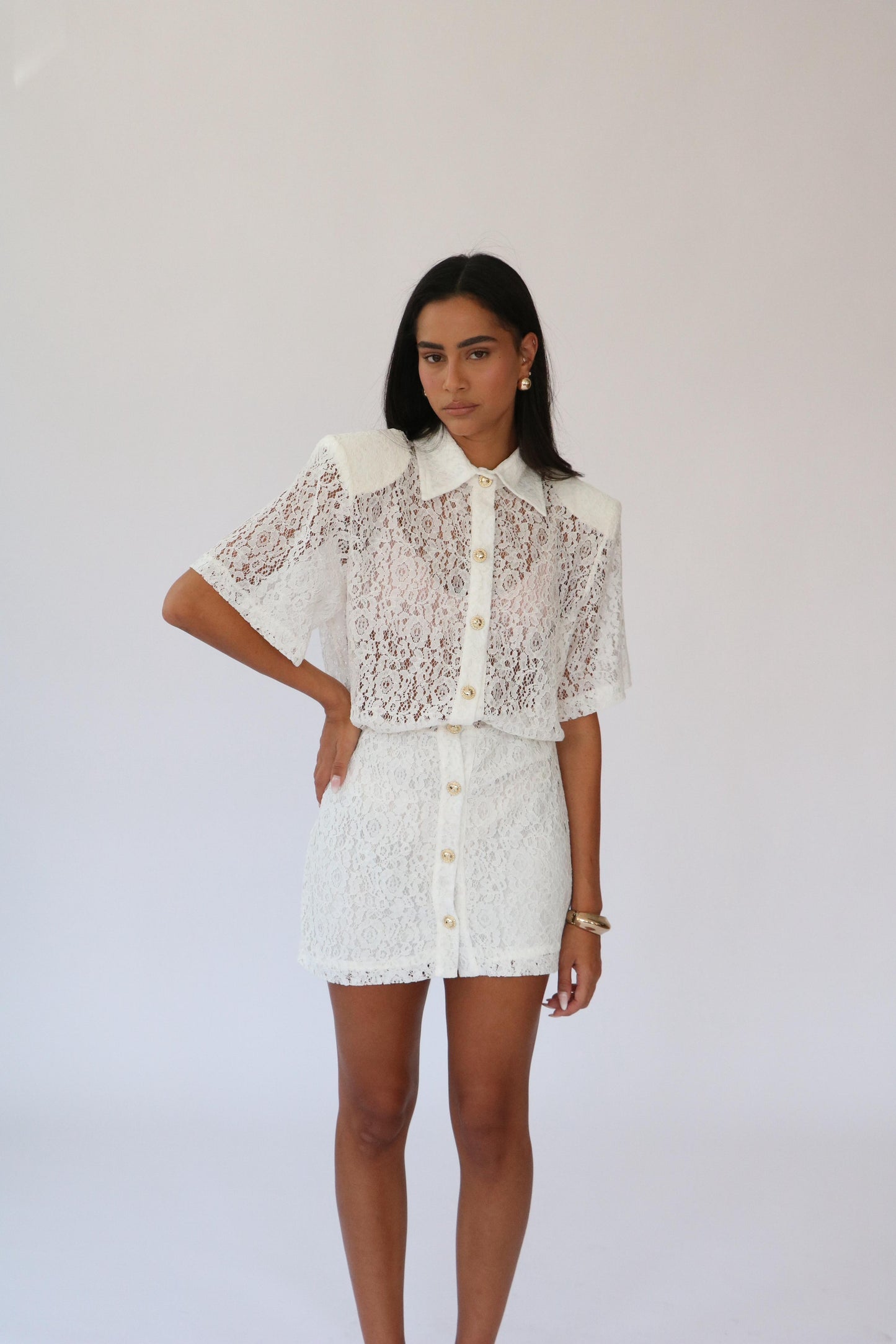 שמלת מלאני -לבן