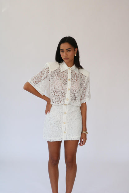 שמלת מלאני -לבן