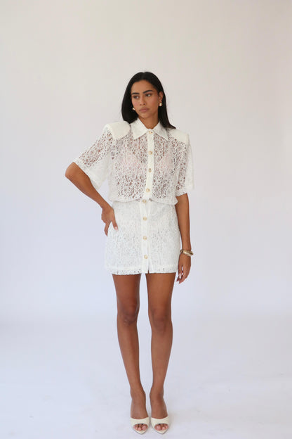 שמלת מלאני -לבן