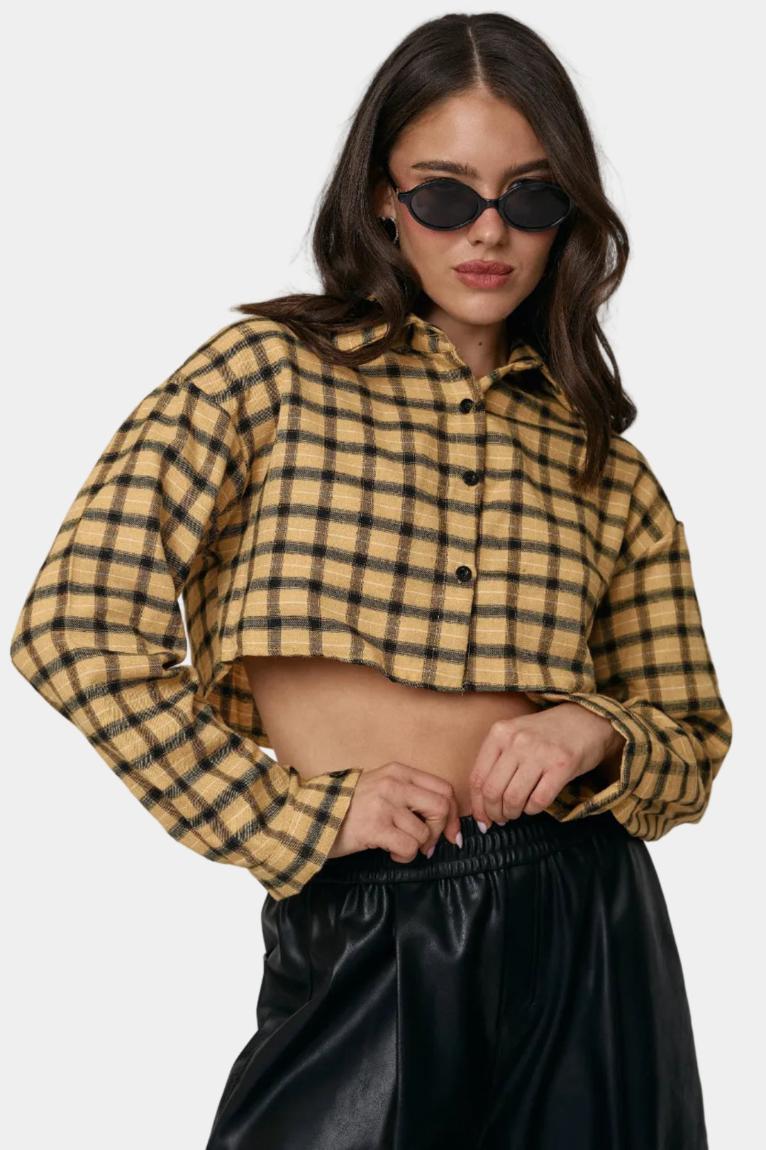 חולצת מוניק  - חרדל