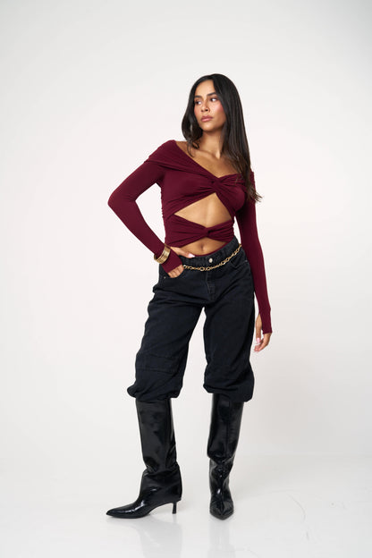 בגד גוף מיקדו - חום כהה