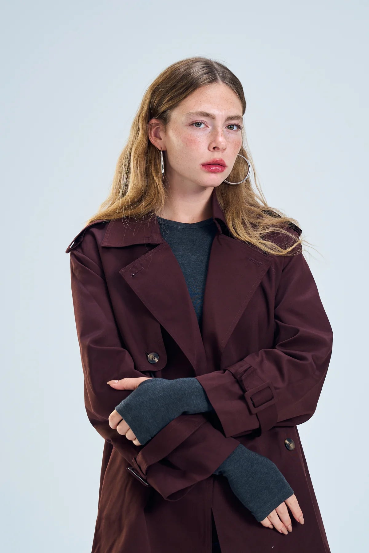 מעיל שליו בורדו