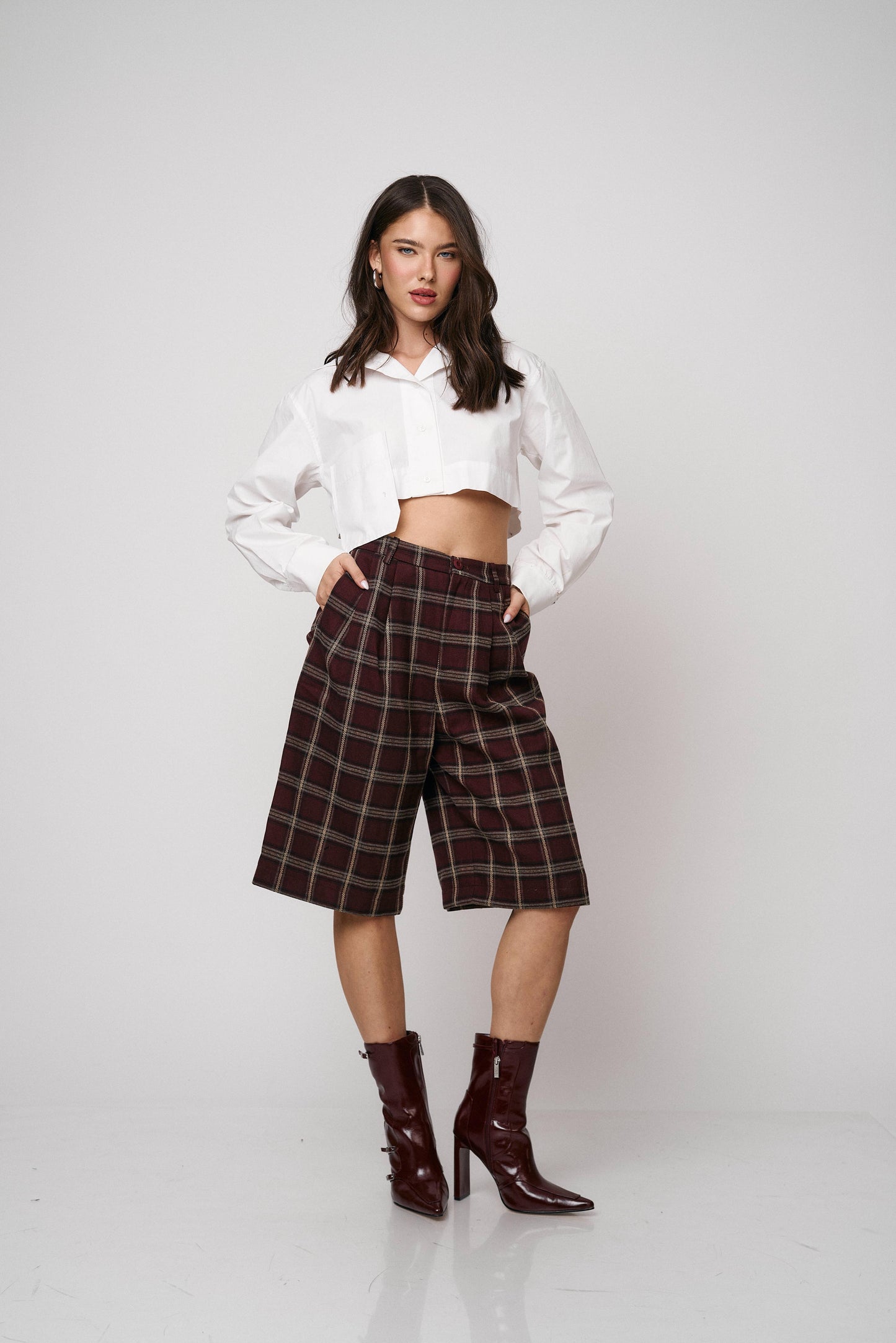 מכנסי ברמודה לונה - בורדו