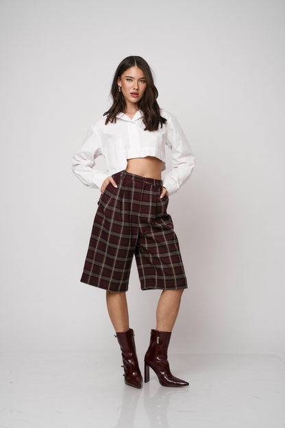 מכנסי ברמודה לונה - בורדו