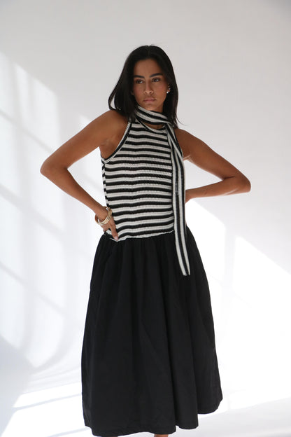 שמלת קריסטלי -פסים בז