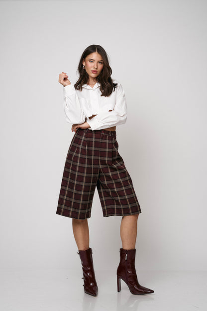 מכנסי ברמודה לונה - בורדו