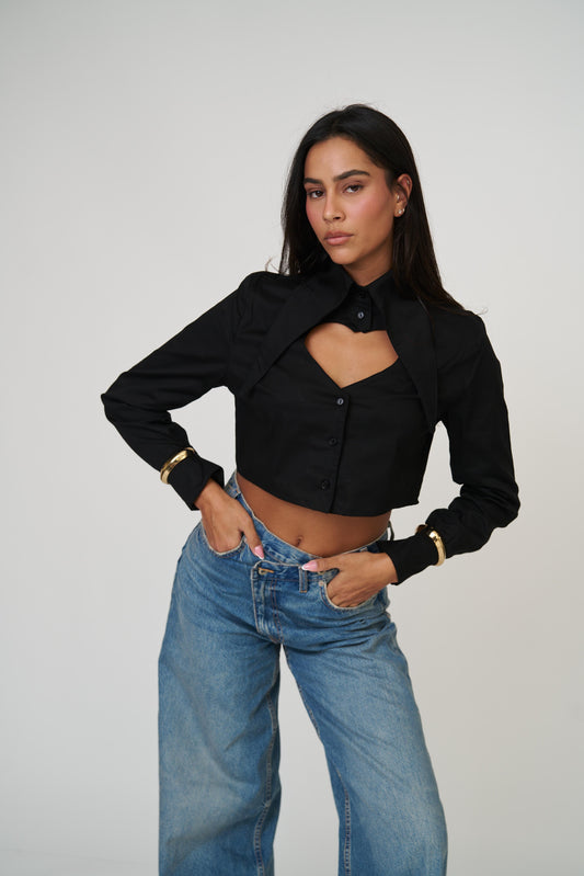 חולצת לימסל לב - שחור