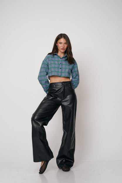 חולצת מוניק  - שחור