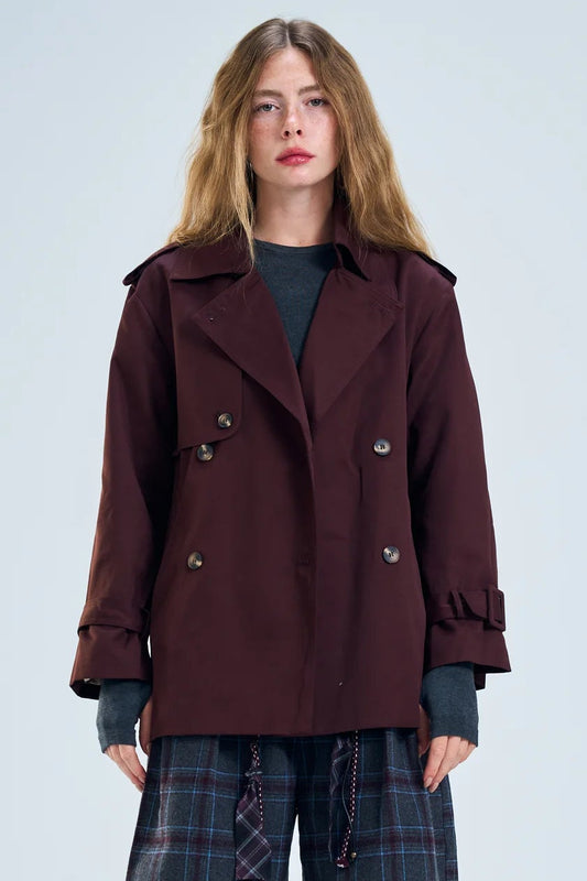 מעיל שליו בורדו