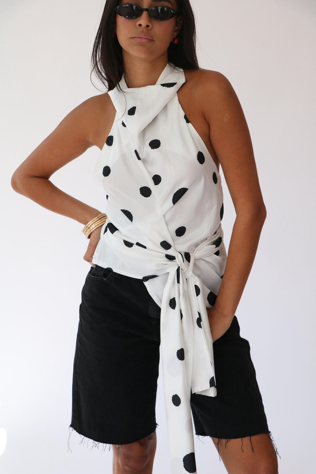 חולצת אדל מנוקד - ורוד