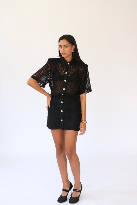 שמלת מלאני -שחור