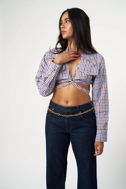 חולצת גואי - כחול־אדום־לבן