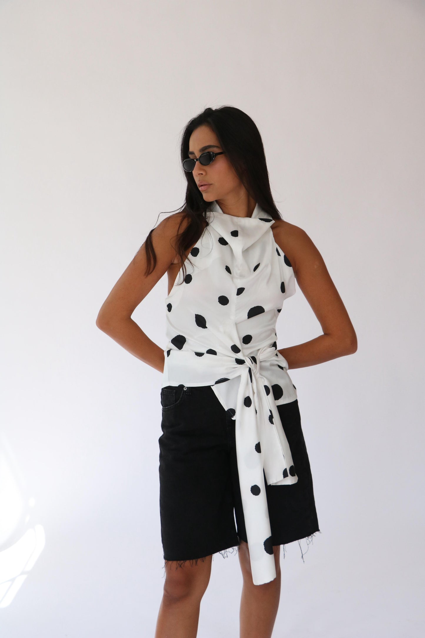 חולצת אדל מנוקד - ורוד