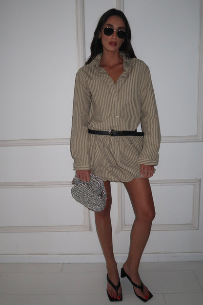 חולצת טוניקת מכותרת מורי כחול