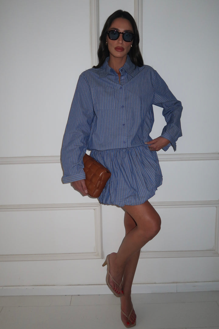 חולצת טוניקת מכופתרת מורי כחול