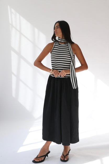 שמלת קריסטלי -פסים בז