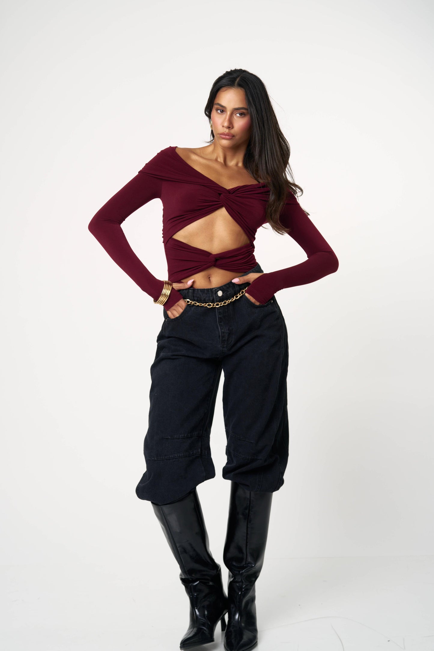 בגד גוף מיקדו - חום כהה