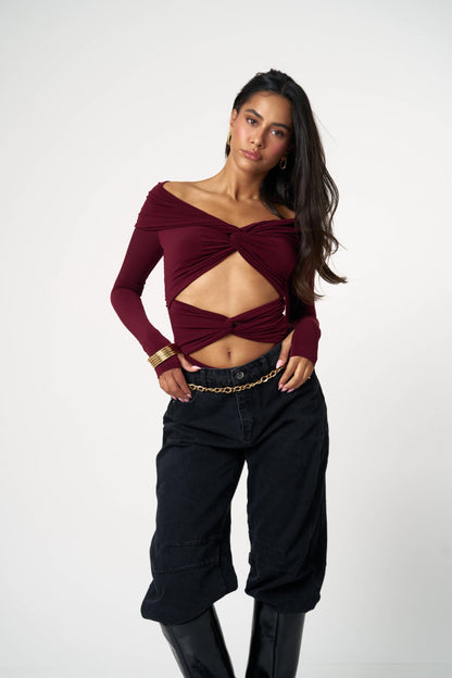 בגד גוף מיקדו - חום כהה