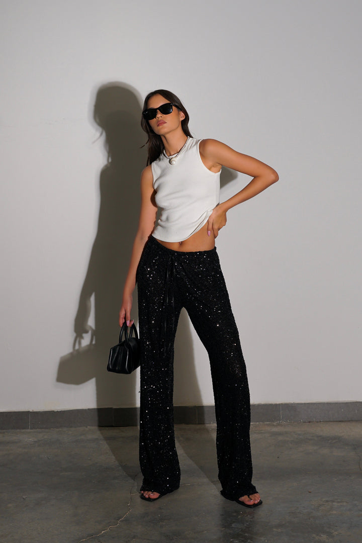 מכנסי פאייטים איירי - ברונזה