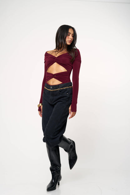 בגד גוף מיקדו - חום כהה