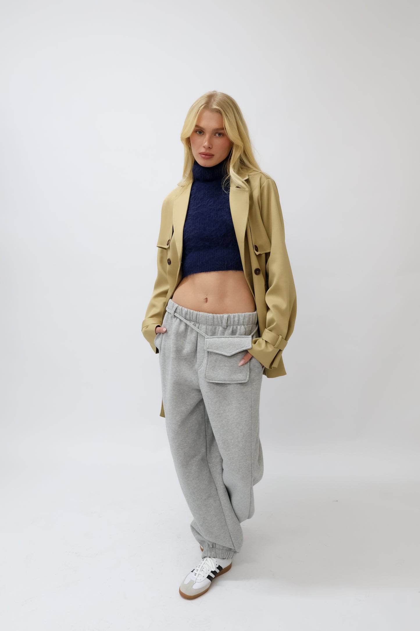 גקט טרנץ קצר - בז