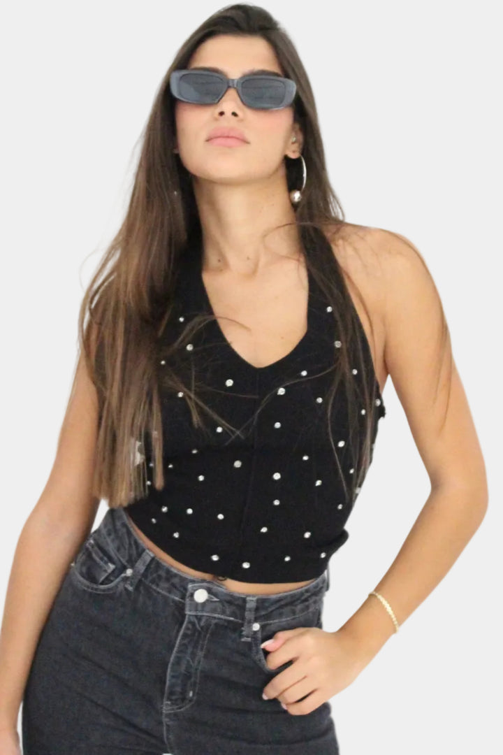טופ סריג דיימונד - שחור