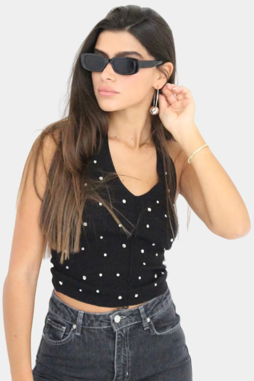 טופ סריג דיימונד - שחור