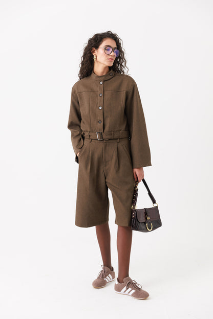 חליפת ברמודה שיינה- חום