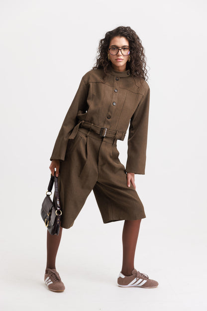 חליפת ברמודה שיינה- חום