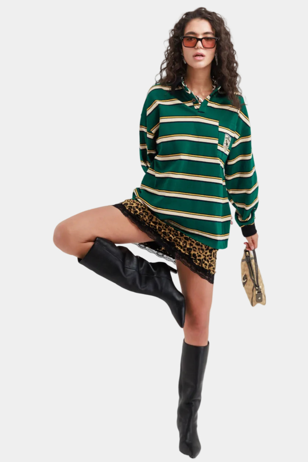 חולצת פסים לילי- ירוק